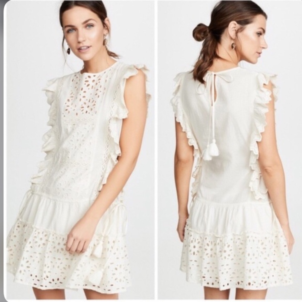 Misa Marieta Embroidered Ivory Dress
